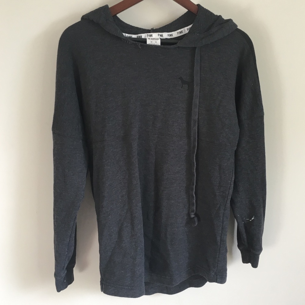 PINK | Grey Varsity Hoodie
